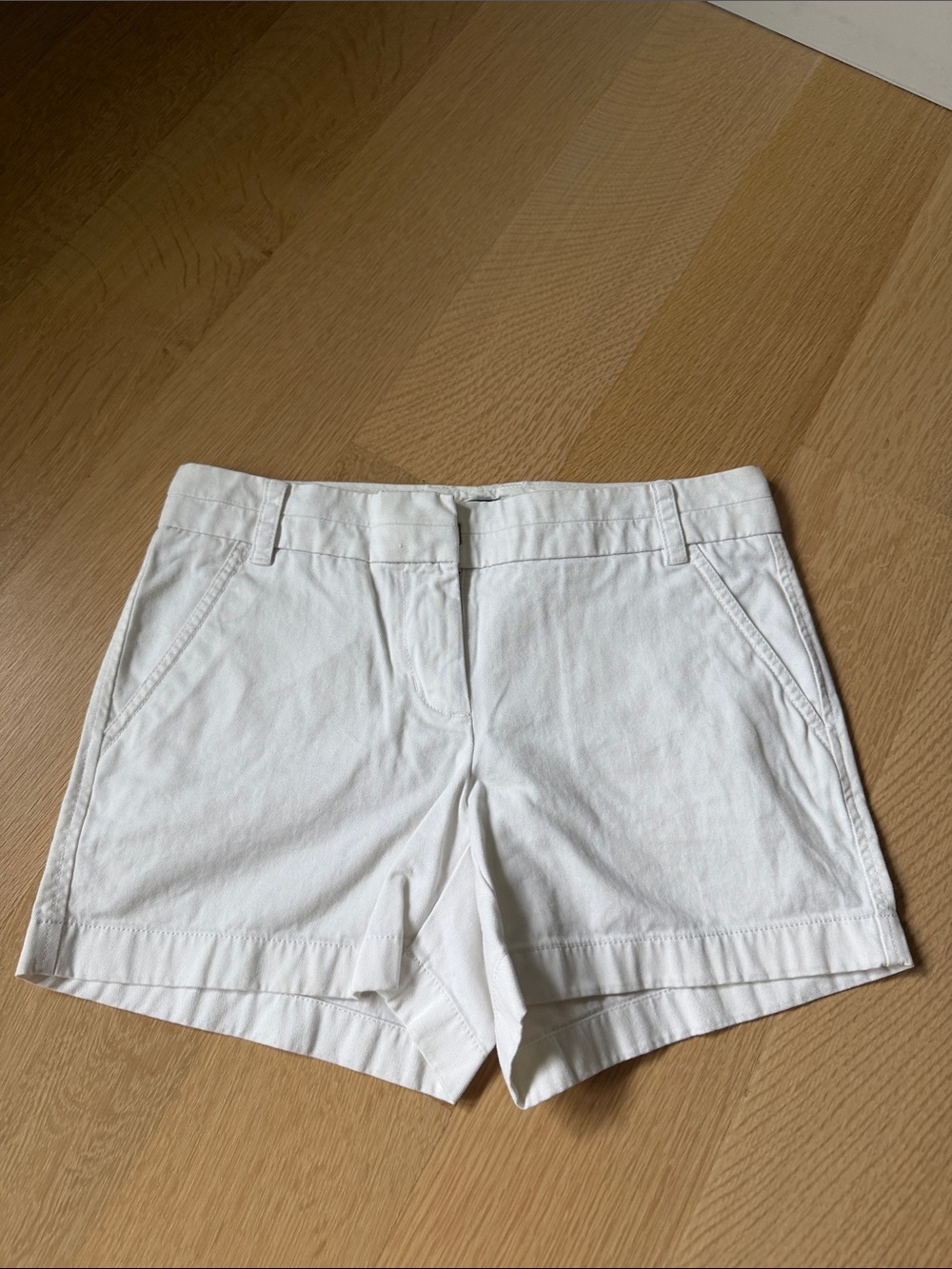 J. Crew White Cotton Casual Shorts